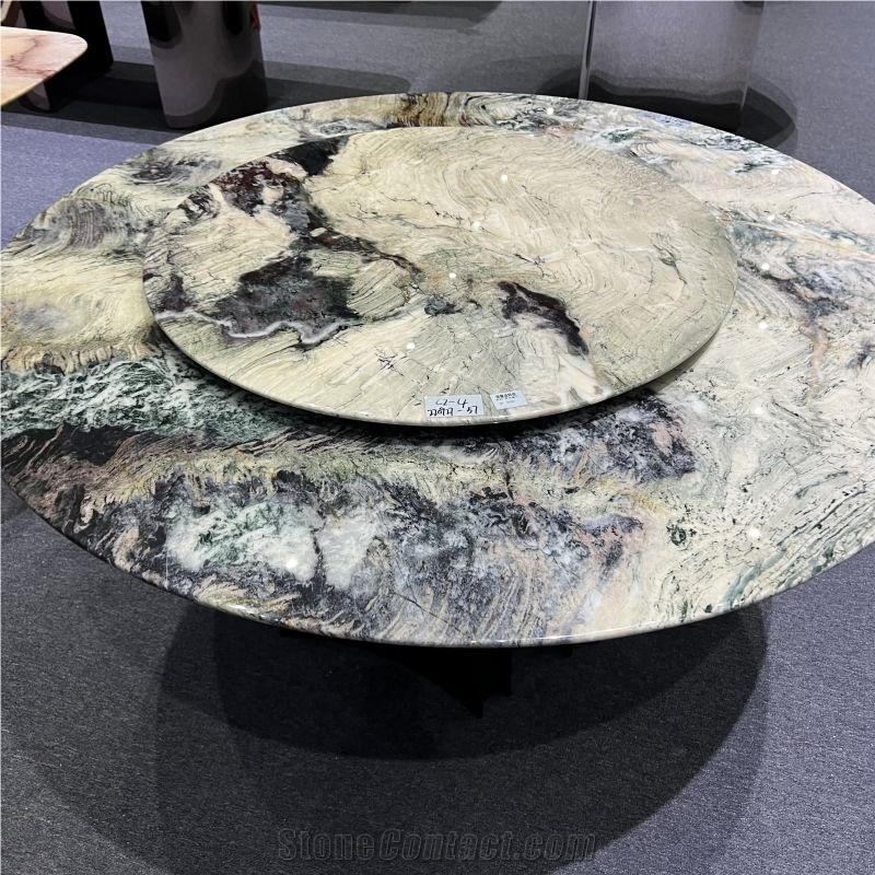 Valley Orchid Quartzite Round Dining Table Home Furniture
