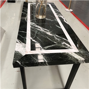 Veria Green Marble Table Tops Dining Table For Home Design