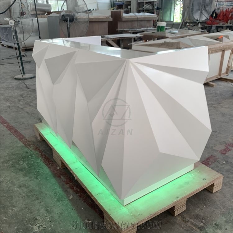 Artificial Stone Modern Salon Reception Desk