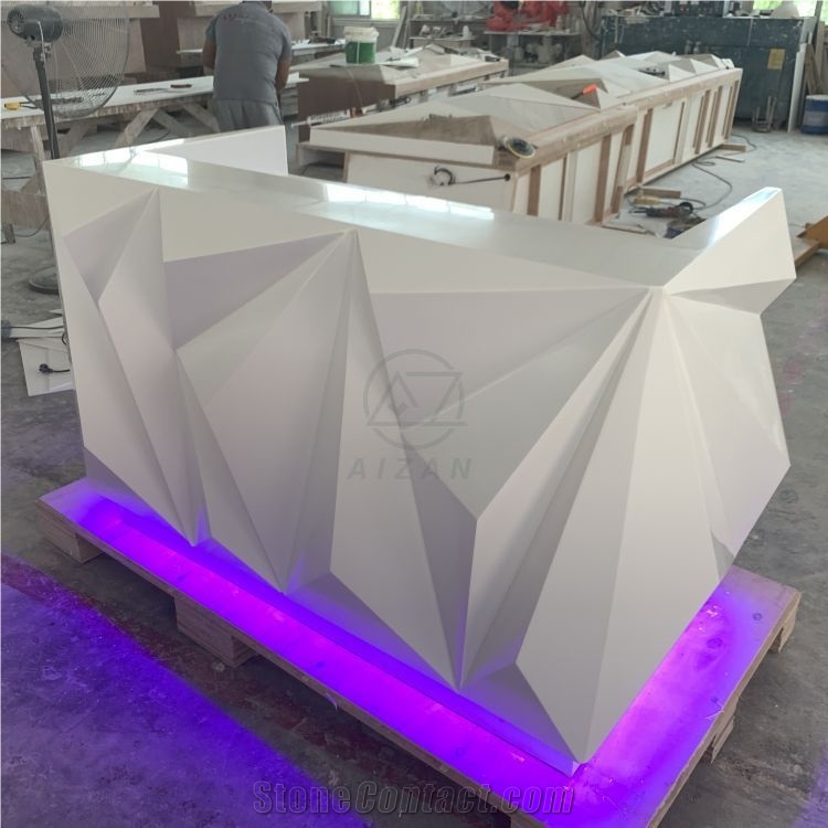 Artificial Stone Modern Salon Reception Desk