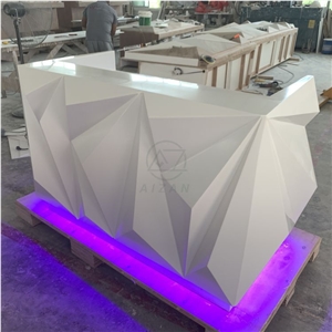 Artificial Stone Modern Salon Reception Desk
