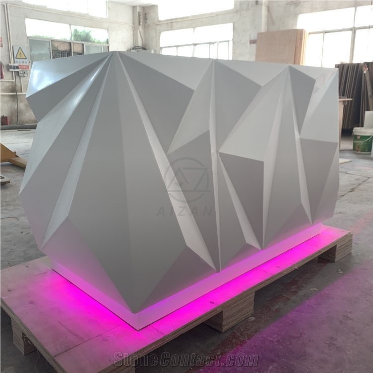 Artificial Stone Modern Salon Reception Desk