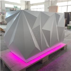 Artificial Stone Modern Salon Reception Desk
