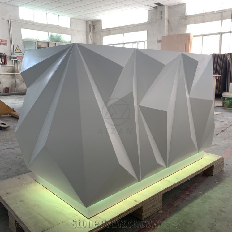 Artificial Stone Modern Salon Reception Desk