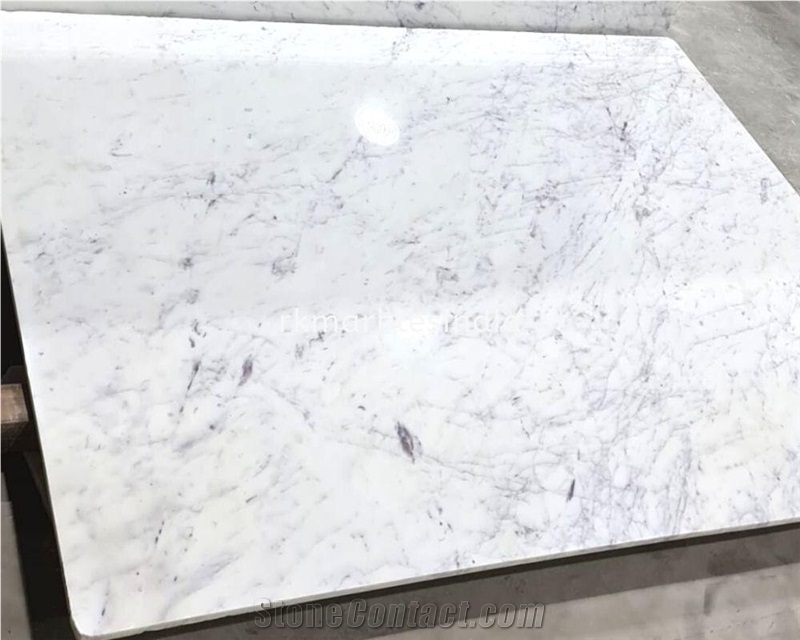 Cararra White  Marble Slabs Tiles In Customized Sizes