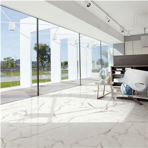 Cararra White  Marble Slabs Tiles In Customized Sizes