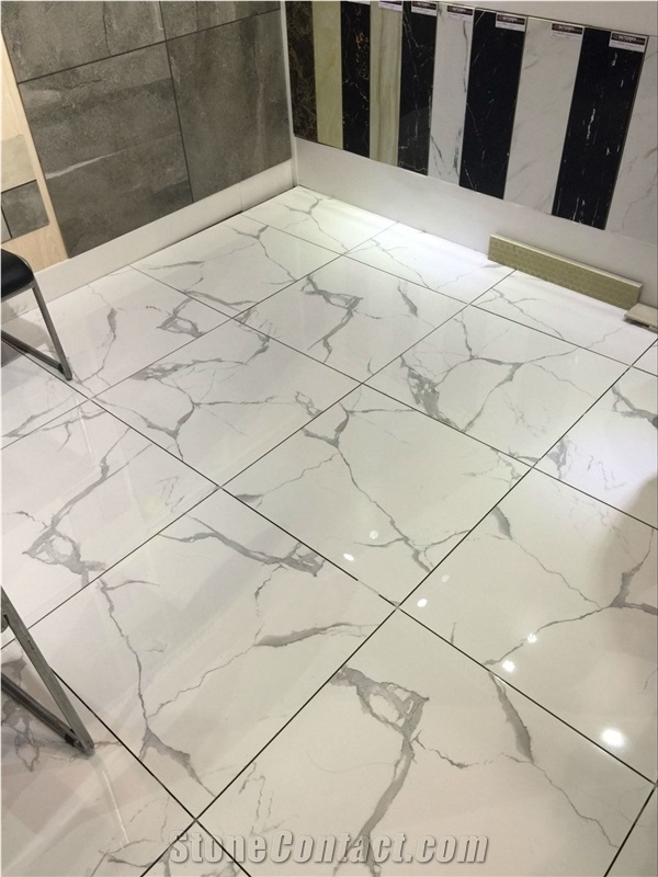 Cararra White  Marble Slabs Tiles In Customized Sizes