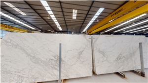 Cararra White  Marble Slabs Tiles In Customized Sizes
