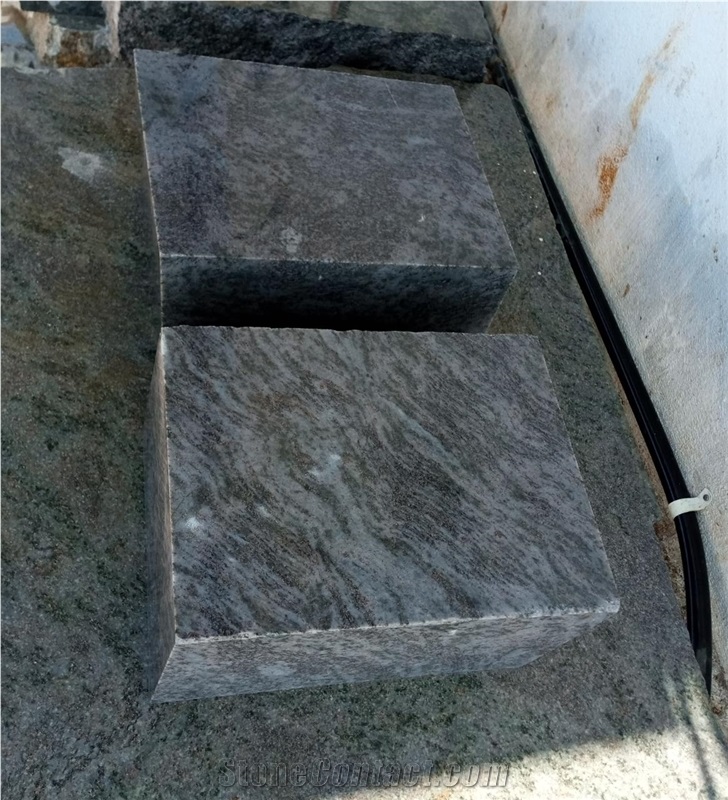 Cube Vizag Blue Granite Cobblestone, Pavers, Cubestone