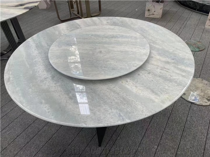 Brazil Cristalita Blue Marble 10 Seats Home Dining Table Set