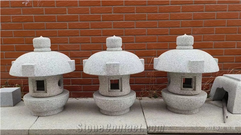 Bush Hammered Beige Granite G682 Landscaping Garden Lanterns