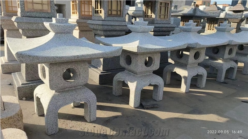 Bush Hammered Granite G682 Garden Lantern Japanese Lanterns