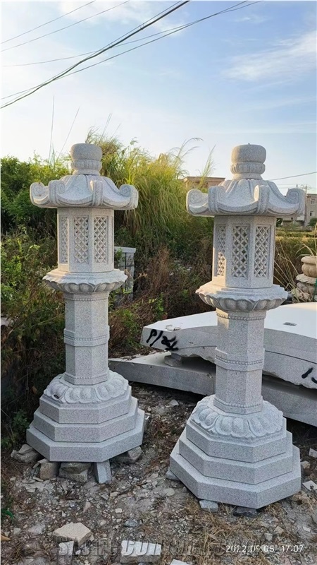 Bush Hammered Granite G682 Garden Lantern Japanese Lanterns
