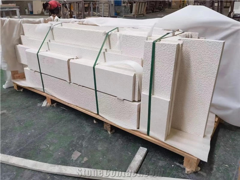 Bushhammered White Limestone Tile Limra Limestone Wall Tile
