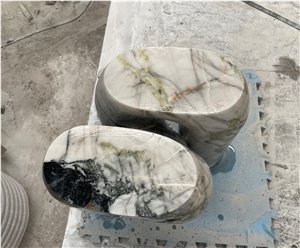 Carving Stone Furniture Marble White Beauty Cafe Table Base