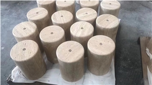 Classico Beige Travertine Table Base For Side Coffee Tables