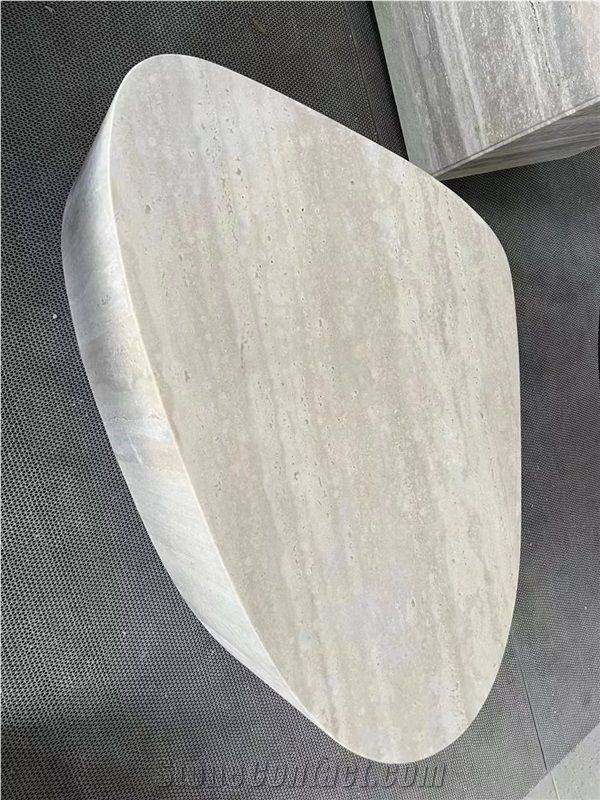 Classico Beige Travertine Table Base For Side Coffee Tables