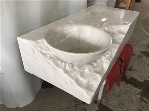 Integrated Marble Calacatta Viola Square Wash Basin Bath Sink