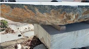 Landscaping Outdoor Green Marble Cafe Table Stone Furniture