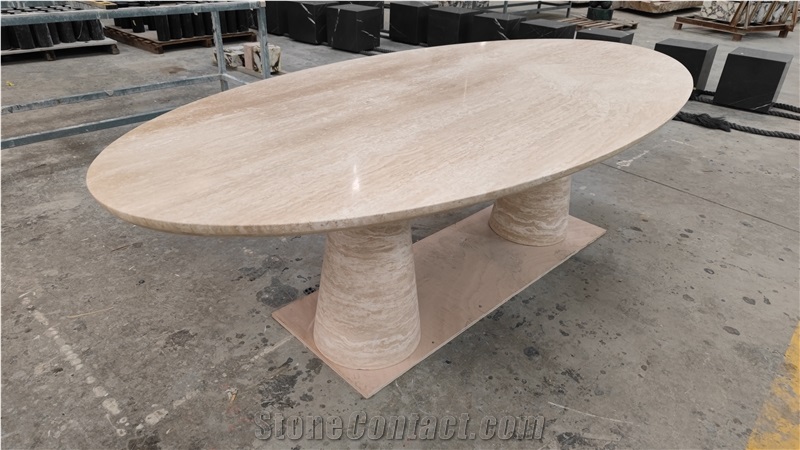 Large Granite Titanium Black Round Restaurant Dining Table