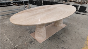 Large Granite Titanium Black Round Restaurant Dining Table