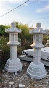 Large Temple Lanterns Flamed Gray Granite G603 Landscaping