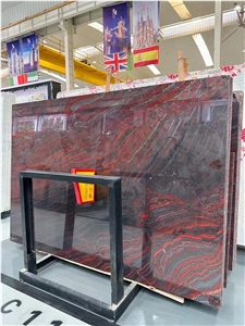 Luxury Red Granite Slabs Brazil Iron Red Exotic Granite Slab