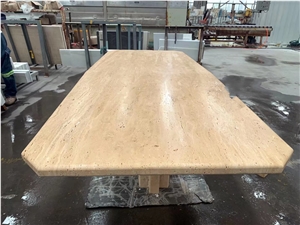 Marble Carrara Coffee Table Top With Metal Base Furniture