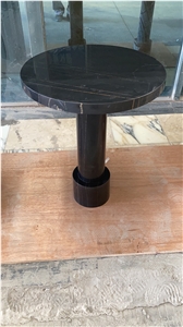 Silver Blue Travertine Coffee Table Carving Stone Furnitures