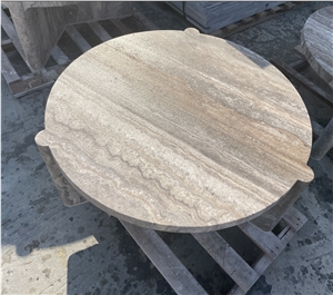 Solid Travertine Plinth Side Table Romano Travertino Tables