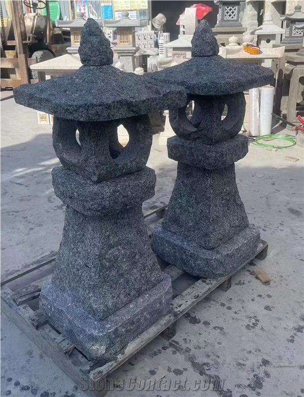 Split Mushroom Top Dark Grey Granite G654 Landscaping Lanterns