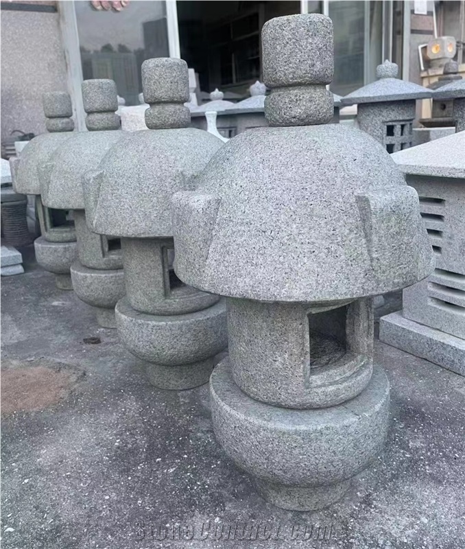 Split Mushroom Top Dark Grey Granite G654 Landscaping Lanterns