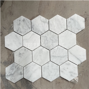 Bianco Carrara Marble 3" Hexagon Honed Mosaic Tile Bianco Carrara Marble 3" Hexagon Honed Mosaic Tile