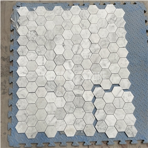 Bianco Carrara Marble 3" Hexagon Honed Mosaic Tile