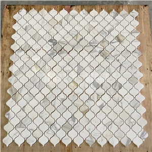 Calacatta Gold Arabesque Marble Lantern Mosaic Tile