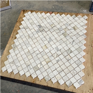 Calacatta Gold Arabesque Marble Lantern Mosaic Tile