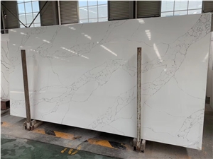 Carrara White Quartz Engineered Stone Slabs