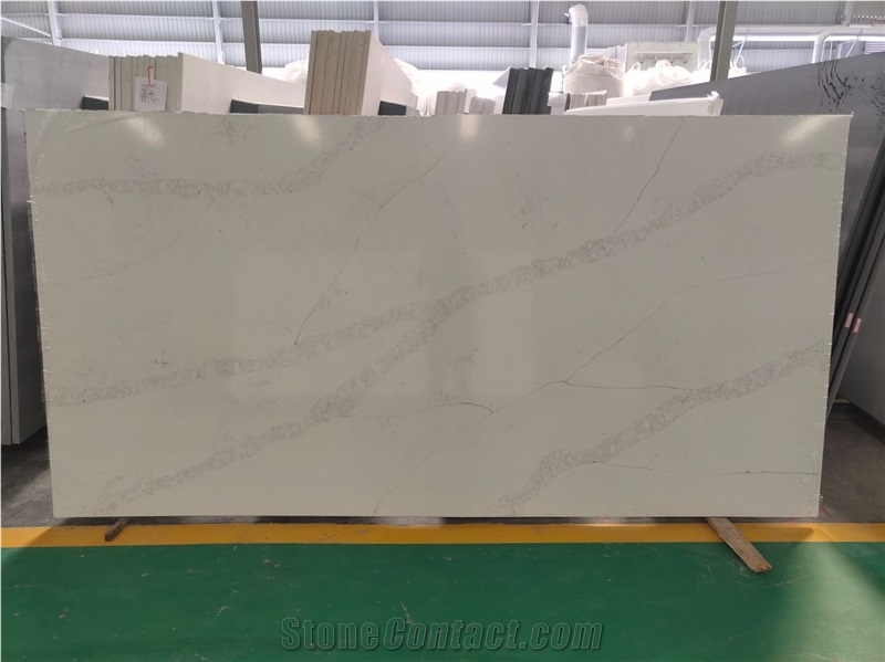 Carrara White Quartz Engineered Stone Slabs