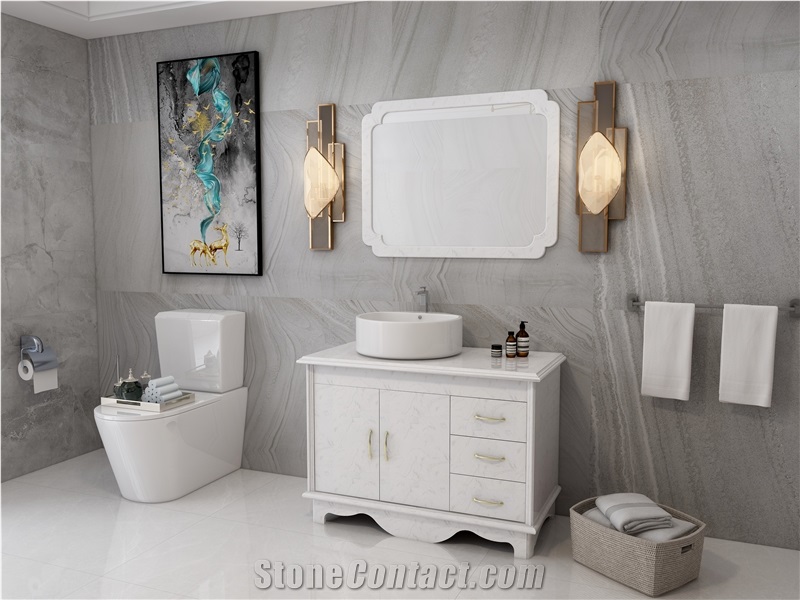 Honed Polished Artificial Marble Bathroom Vanity Top