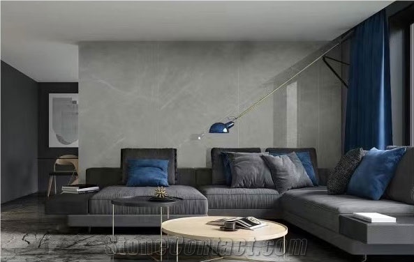 2700X1200mm 12Mm Thick  Grey Sintered Stone Slab Wall