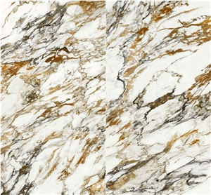 1600*3200MM  GLOSSY ITALIAN GOLDEN  WHITE  PORCELAIN SLAB