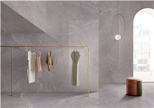1600*3200MM  GLOSSY  POLAR SHADOW GREY  PORCELAIN SLAB