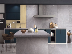1600*3200MM  GLOSSY  POLAR SHADOW GREY  PORCELAIN SLAB