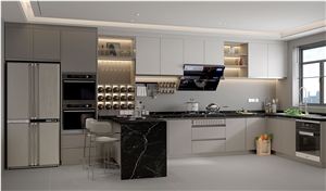 1600*3200MM  GLOSSY  PURE GREY  PORCELAIN SLAB