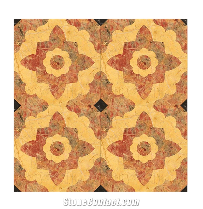 China Van Gogh Emperor Red Yellow Marble Polished Floor Patterns
