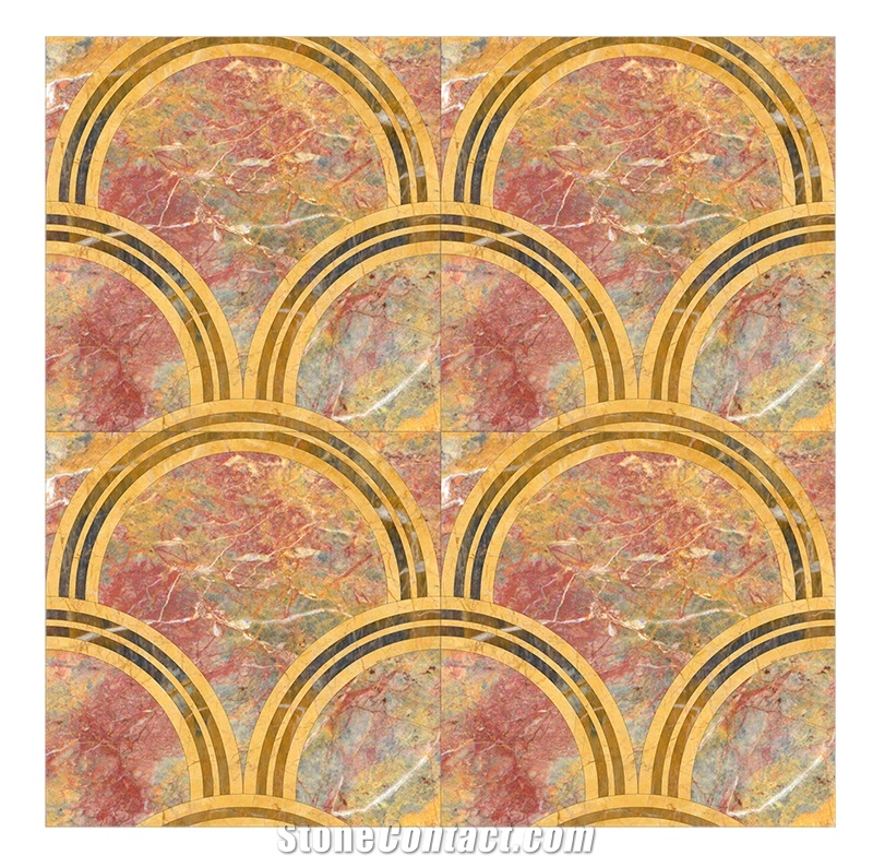 China Van Gogh Emperor Red Yellow Marble Polished Floor Patterns