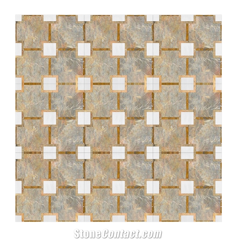 China Van Gogh Emperor Red Yellow Marble Polished Floor Patterns