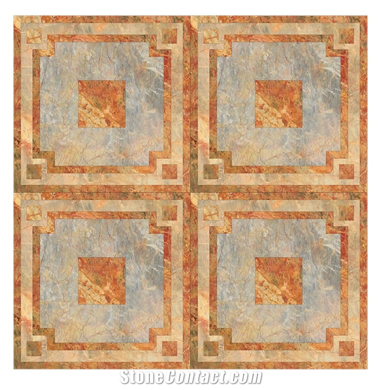 China Van Gogh Emperor Red Yellow Marble Polished Floor Patterns