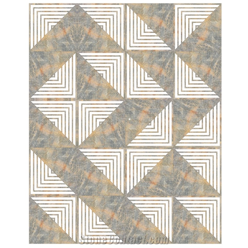 China Van Gogh Emperor Red Yellow Marble Polished Floor Patterns