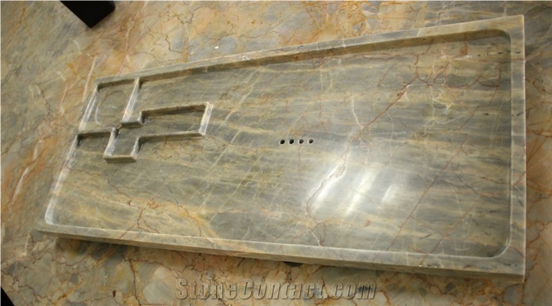 China XIN GE LI Brown Grey Marble Teaboards